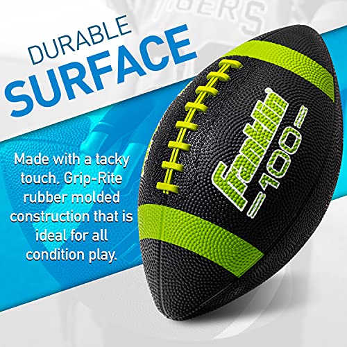 Franklin Sports Kids Junior Grip-Rite Youth Junior Size Rubber Footballs - Peewee Kids Durable Outdoor Footballs - Single & Bulk Packs Available