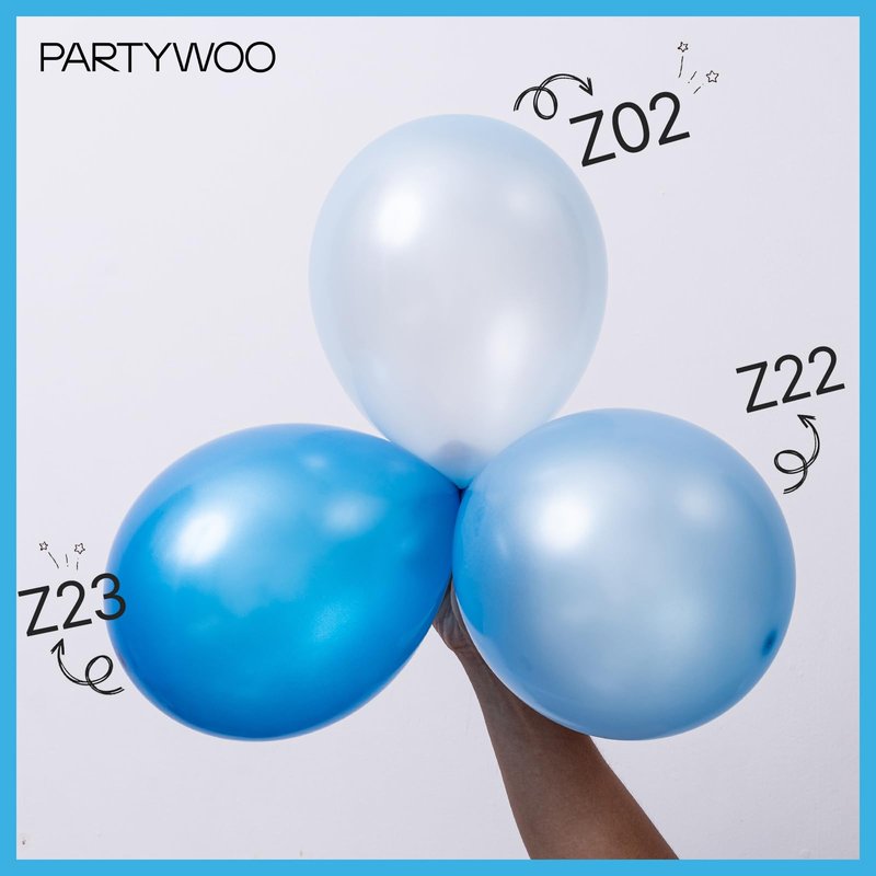 PartyWoo Pearl Light Blue Balloons 50 pcs 12 Inch Baby Pastel Blue Balloons for Graduation Baby Shower Gender Reveal Weddings Anniversary Under The Sea Theme Birthday Party Decorations Blue-Z02