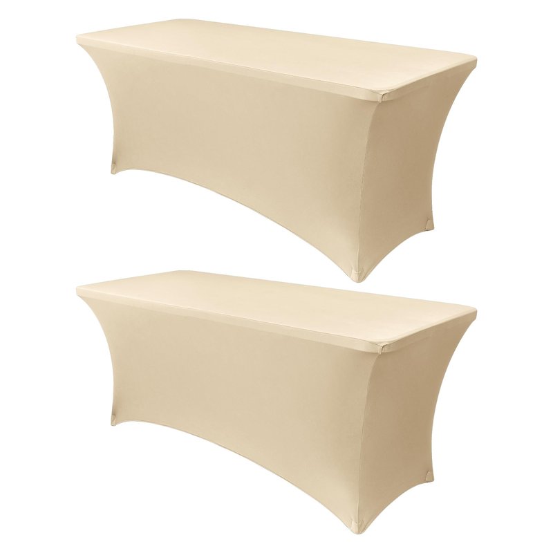 Obstal 5ft Stretch Spandex Table Cover for Standard Folding Tables - Universal Rectangular Fitted Tablecloth Protector for Wedding, Banquet and Party