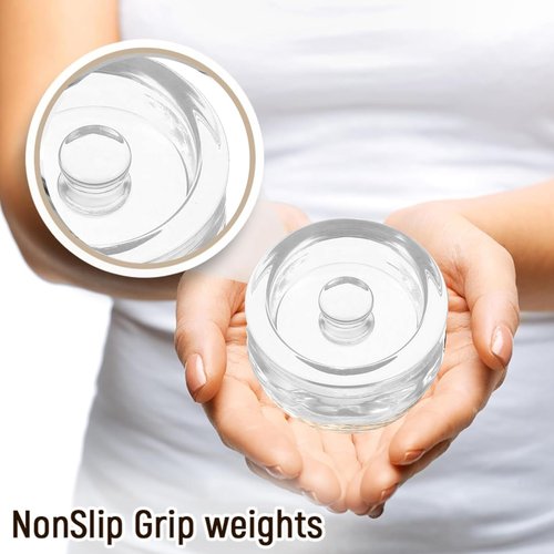 Fermentation Glass Weights with Easy Grip Handle for Mason Jars, Lead-Free, Washable (4 PCS)