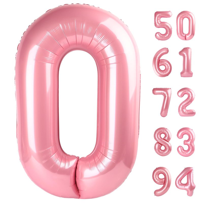 Pearlescent Pink Number 22 Balloons 40 inch, 22 Number Balloons, 22nd Birthday Decorations, 22 Year Old Women Pastel Pink Party Supplies