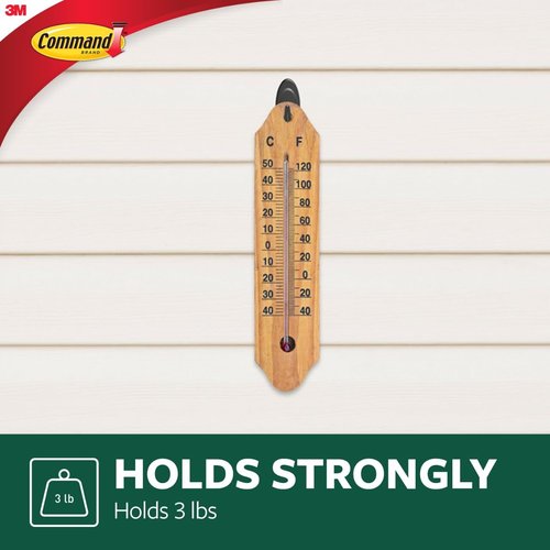 Command Outdoor Terrace Hooks, 2 Hooks and 4 Strips, Damage-Free Hanging Wall Hook for Hanging Outdoor Wall Decor with Weather Resistant Strips, Holds up to 3 lb