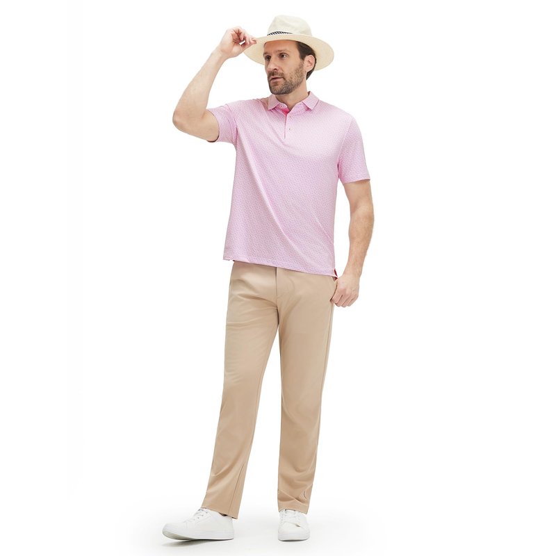 M MAELREG Mens Golf Shirt Short Sleeve Dry Fit Print Moisture Wicking Performance Patterns Collared Polo Shirt