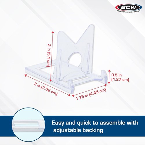 2-Piece Card Display Stands for Top Loaders & Screwdowns | 20 Pack Trading Card Holders