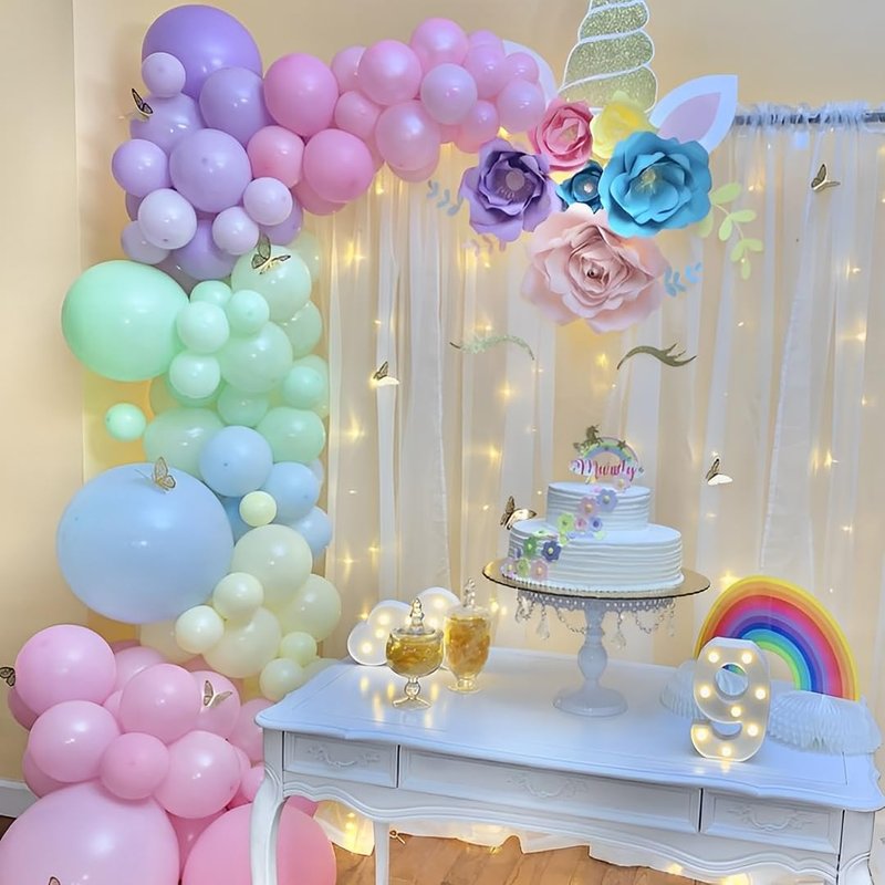 Pastel Balloons, Pastel Birthday Balloons 50pcs 12 inch Macaron Latex Party Balloon for Easter Birthday Bridal Shower Rainbow Party Anniversary Party Decorations