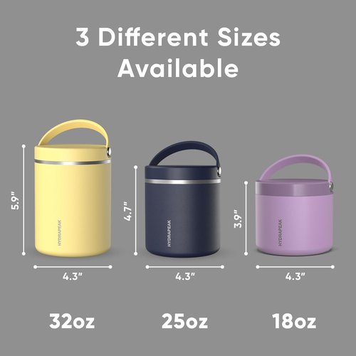 Hydrapeak 25oz Stainless Steel Food Jar - Vacuum Insulated, Leak-Proof Design for Hot & Cold Meals | Black