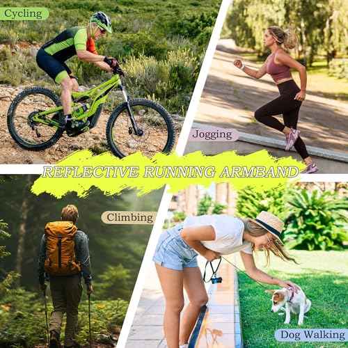 BlingKingdom 4 PCS High Visibility Reflective Armbands, Elastic Reflective Arm Band and Ankle Band, Adjustable Reflective Strap Bracelets for Running, Walking, Cycling