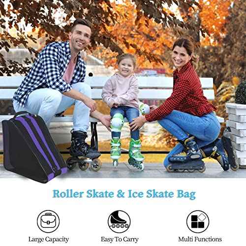 Gooyule Ice Skate Bag - Large Capacity Skating Bag Fits Quad, Inline and Most Roller Skates