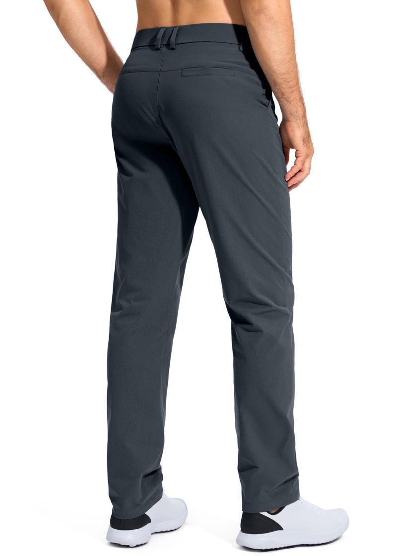 Pudolla Men's Golf Pants Mens Dress Pants Stretch Work Pants 30 Lightweight Quick Dry Slacks Casual Trousers with Pockets(Iron Grey 38Wx30L)