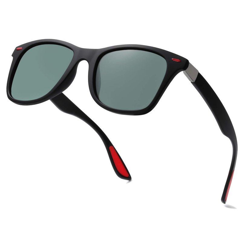 SOJOS Polarized Sports TR90 Sunglasses for Running Cycling Fishing Golf Driving SJ2101 with Matte Black Frame/Turquoise Lens