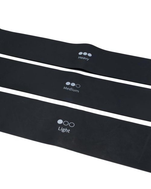 Black Mini Band Kit, Set of 3, Light, Medium, Heavy Lower Resistance Bands for Legs and Shoulder Exercises,Warmups, Mobility 12" x 2" Bands, Carrying Bag Included.