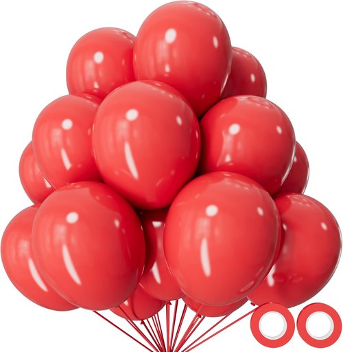 Coral Red Latex Balloons by [Brand Name] - 12 Inch, 110pcs for Birthday Party & Baby Shower Decor