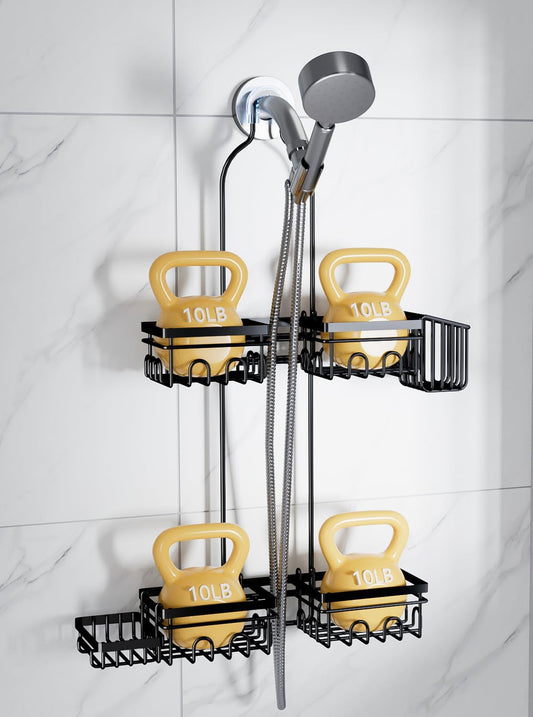 KEGII Shower Caddy - Rustproof Hanging Organizer with Soap Dish & Toothbrush Holder | Ideal for Handheld Showerheads