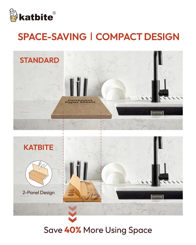 katbite 135Pcs 45 gsm Pop-Up Parchment Paper Sheets, Heavy Duty & Non-stick,10x15 In Pre-cut Unbleached Parchment Paper for Baking, Pop-Up Paper Dispenser for Cooking Wrapping Space-saving