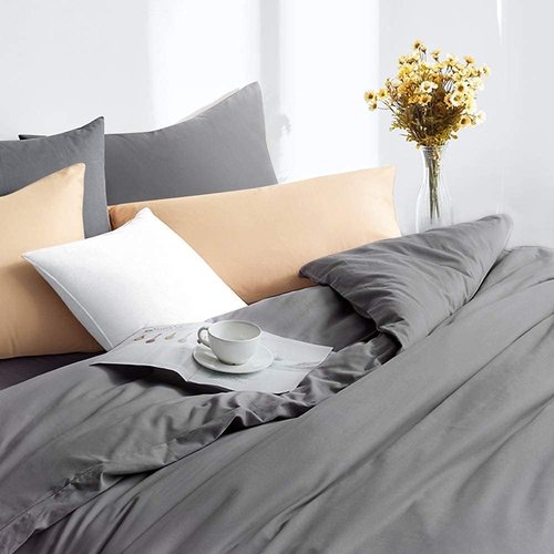 FLXXIE Pillow Cases - Soft Microfiber Queen Pillow Covers | Wrinkle Resistant, 2-Piece Set, Dark Grey 20x30