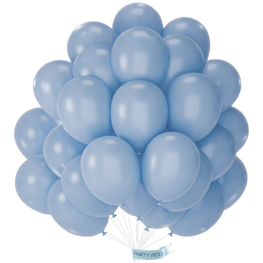 PartyWoo Dusty Blue Balloons 101pcs 12 Inch Slate Blue Boho Neutral Latex Helium Balloons for Baby Shower Gender Reveal Wedding Anniversary Graduation Cat Tornado Birthday Party Decorations Blue-F55