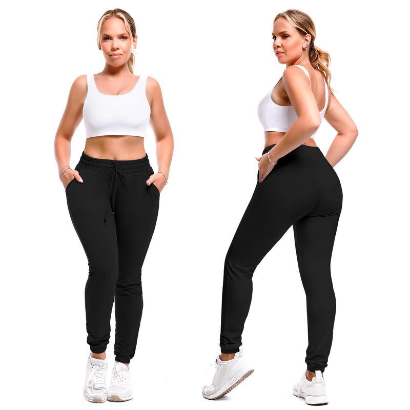 SINOPHANT Joggers for Women with Pockets Drawstring Sweatpants for Lounge Gym Yoga Black S