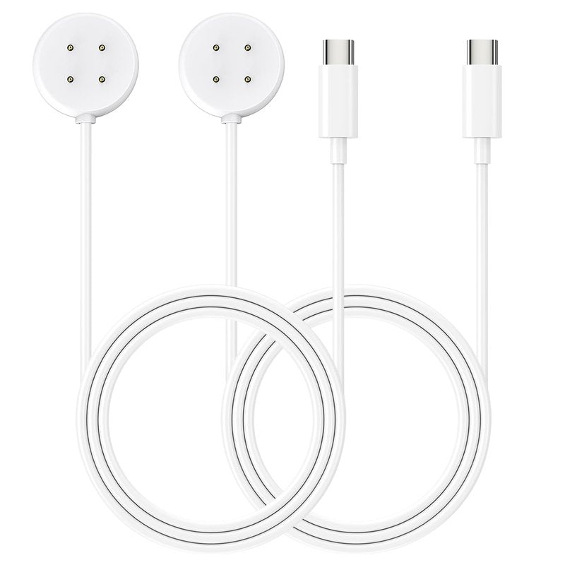 [2-Pack] Charger Compatible with Google Fitbit Ace LTE, White Type-C Magnetic Charging Cable - 3.16ft