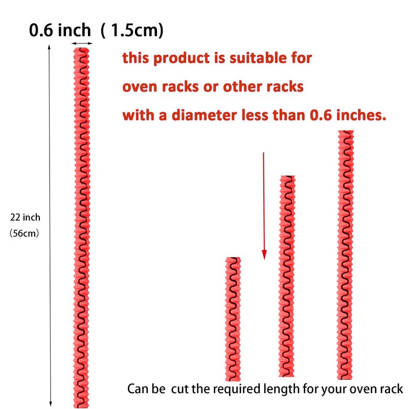 Extra Long 22 inch Oven Rack Cover Silicone Oven Rack Guards Heat Resistant Oven Rack Shields Oven Rack Edge Protector BPA PFOA Free,Protect Against Burns&Scars,Fit on All Standard-Sized Ovens,Gray
