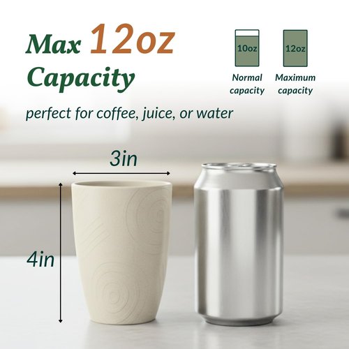 Homienly Plastic Cups Alternatives Unbreakable Drinking Glasses Wheat Straw Cup Sets for Kitchen Camping Party RV Stackable Water Tumblers Dishwasher Freezer & Microwave Safe 6 PCS (12OZ, Multi)