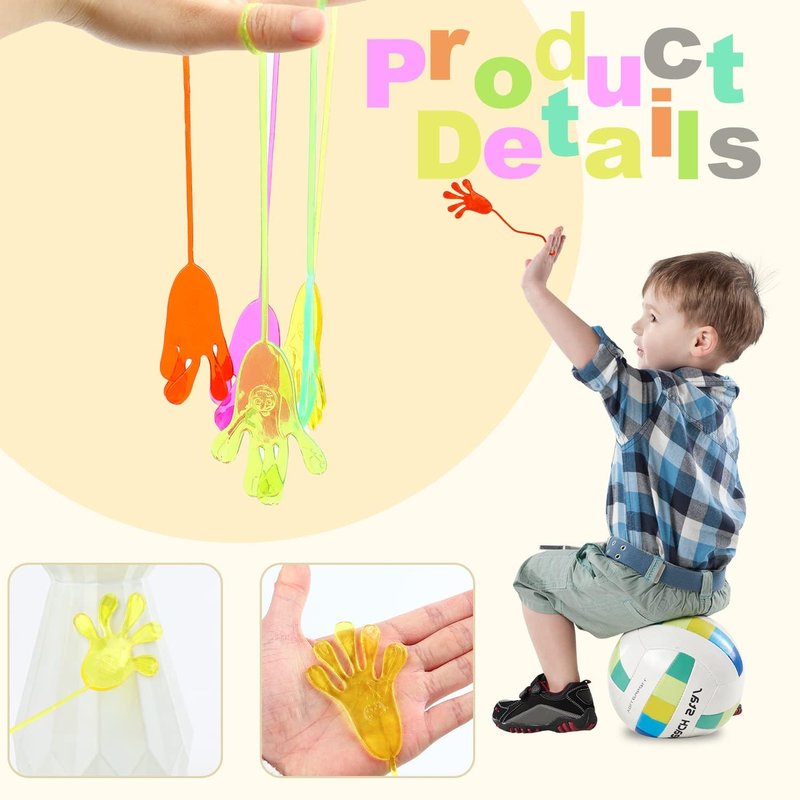 SULOLI 30PCS Sticky Hands, Stretchy Sticky Hand Toys Party Favors for Kids Xmas Gift Easter Basket Stuffers Easter Egg Fillers for Kids Birthday Party Supplies