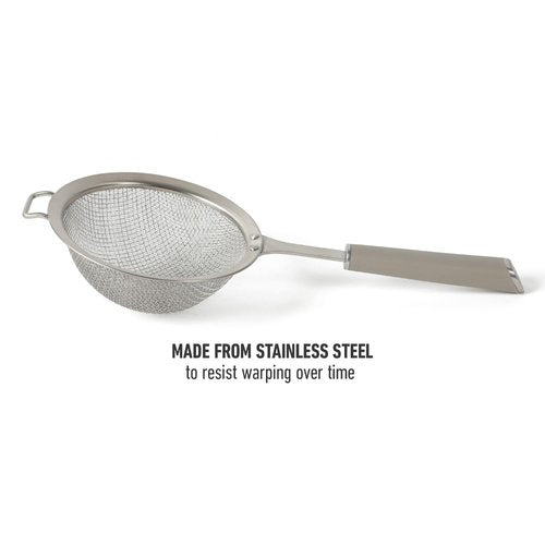 Calphalon Edge Stainless Steel Strainer w/Thermoplastic Rubber Handle - Taupe