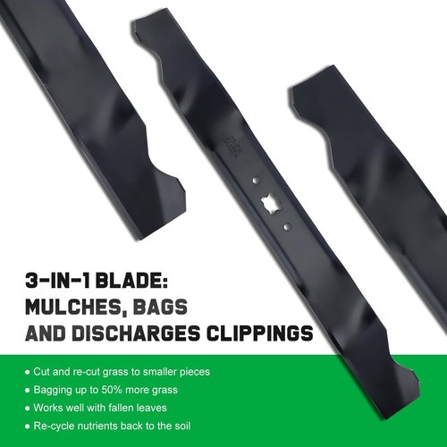 Grasscool Mower Blades - Replacement for Troy Bilt 21" Deck Riding Tractors & Push Mowers | Mulching 742-0741A