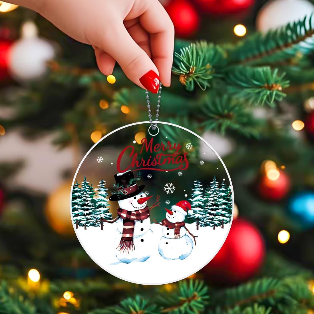 Snowman Christmas Ornaments 2025 - Unique Acrylic Decorations for Christmas Trees | Cute Gifts for Women