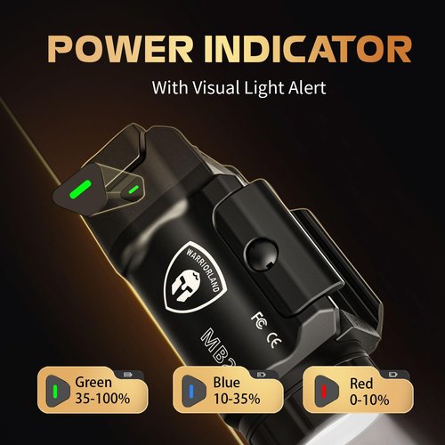 WARRIORLAND MB2 Pistol Light and Kydex Holster, Fit for S&W M&P 9 M2.0/M1.0 Compact 4.0'' Barrel, 500-Lumen Universal Rail Mounted Tactical Weapon Light with White LED Flashlight, Power Indicator