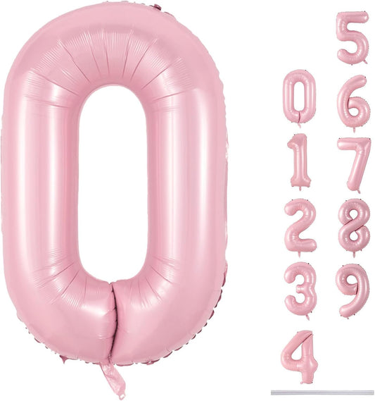 Pastel Pink 40" Foil Number Balloon 0 by [Brand Name] - Large Helium Balloon for Birthday & Graduation Celebrations