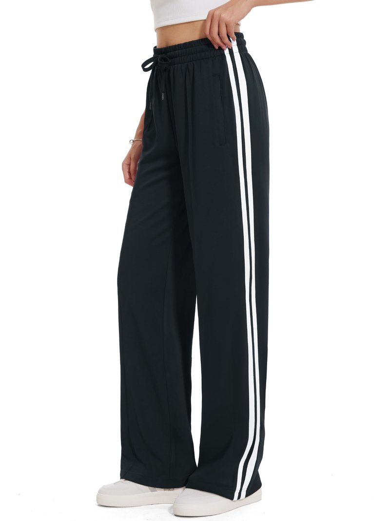Tapata Women's 34" Inseam Tall Track Pants Loose Straight Leg Jogging Sweatpants Warm-Up Sports Athletic Running, Black, S