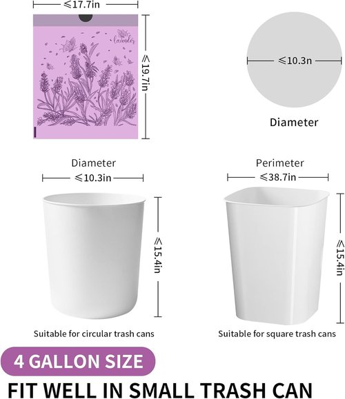 Colorful 4 Gallon Trash Bags by [Brand Name] - Tear-Resistant Drawstring Design for Easy Disposal | 50 Count