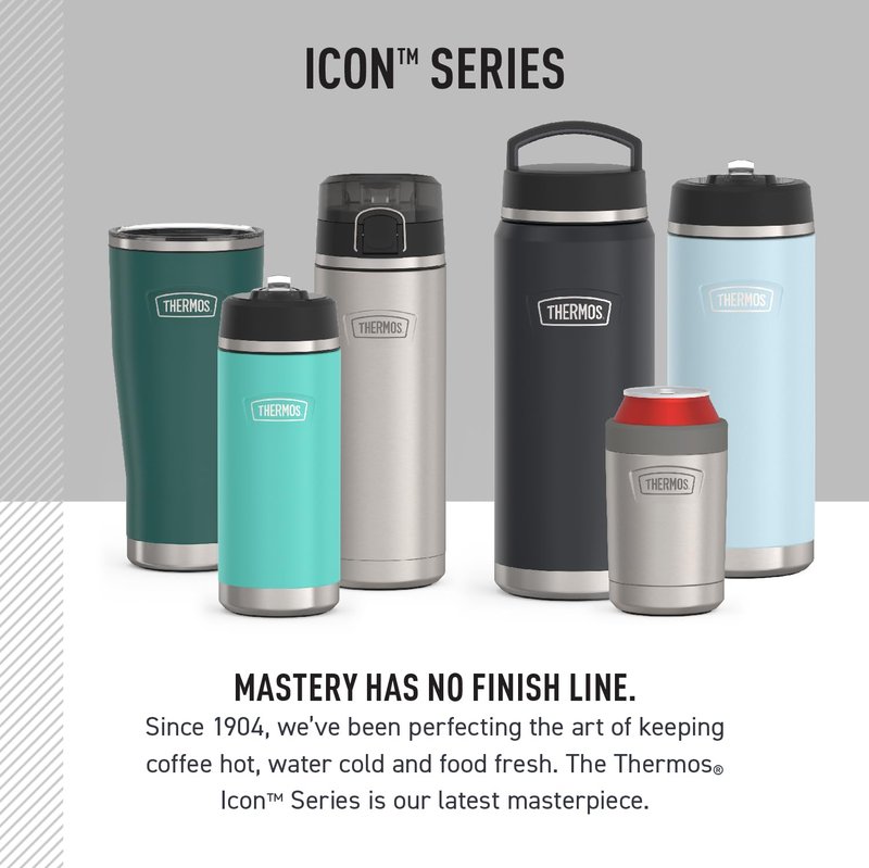 THERMOS ICON SERIES, Water Bottle with Spout - 18 Ounce, Lime - Stainless Steel Vacuum Insulated Water Bottle with Lid