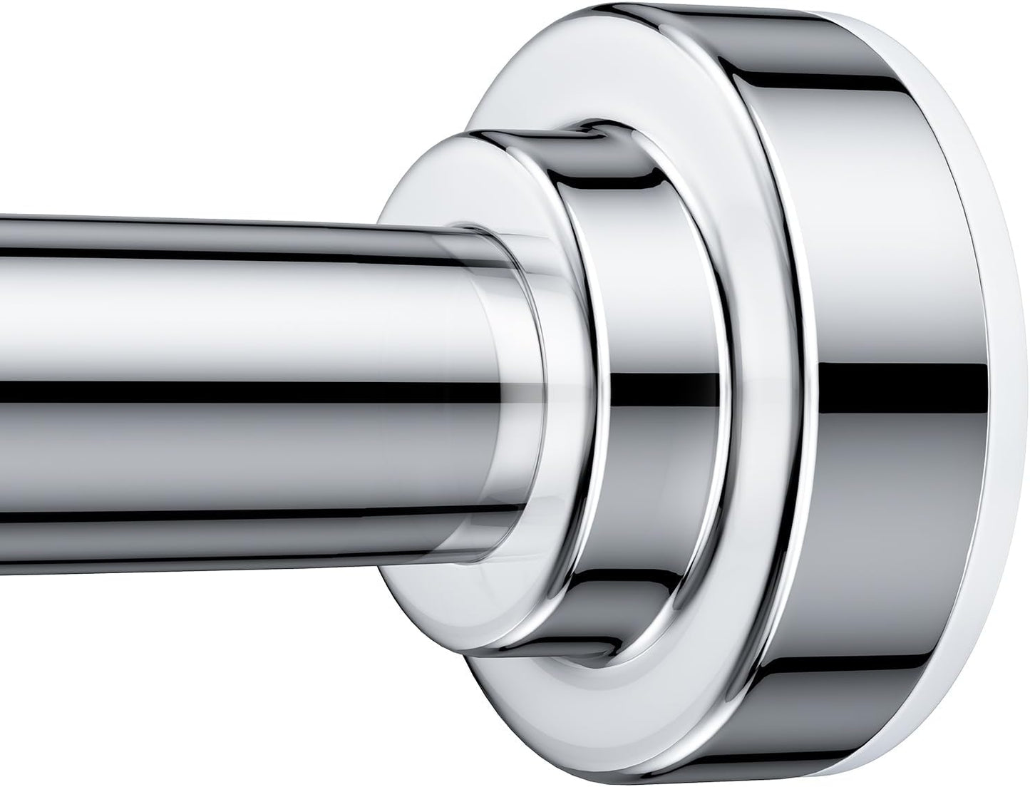 TEECK Adjustable Shower Curtain Rod - 32-80 Inch, Rust-Resistant, No Drilling, Easy to Use - Silver