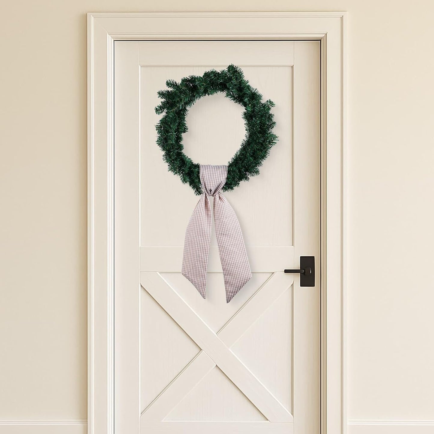 Brown Gingham Wreath Bow Set by [Brand Name] - 2 Pack for Door Decoration | 5.12” Wide x 54.33” Each