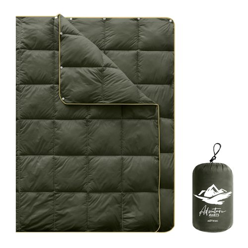 zZFocus Mini Camping Blanket,Lightweight Puffy Blanket Packable Down Alternative Throw Blanket Waterproof Windproof for Outdoors, Travel, Beach, Airplane, Hiking