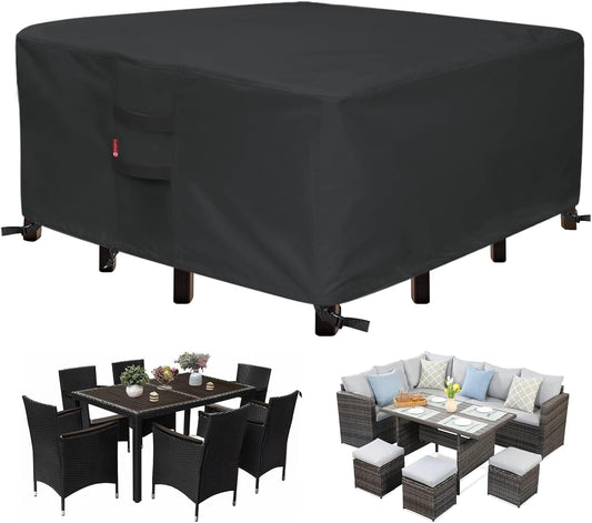 SheeChung Outdoor Furniture Cover - Waterproof Square 74" L x 74" W x 28" H - Durable Patio Protection