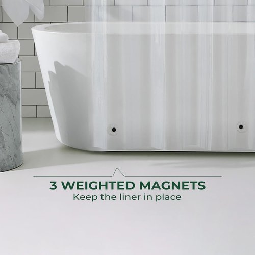 Harborest Clear Shower Curtain Liner - Waterproof PEVA Plastic with Suction Cups & Magnets | 72 x 72 Inches