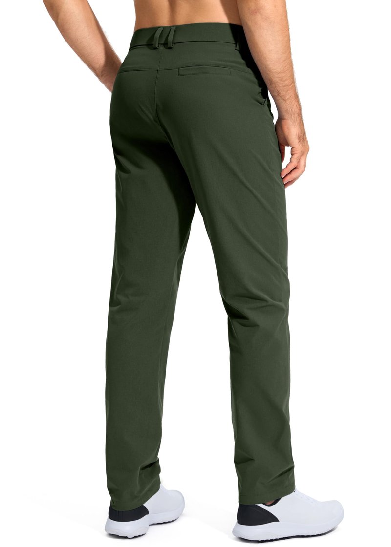 Pudolla Men's Golf Pants Stretch Work Dress Pants Men's Dress Pants 34 Lightweight Quick Dry Trousers with Pockets(Army Green 35Wx34L)