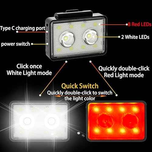 Bike Lights for Night Riding, USB Rechargeable, Front and Back, 3+4 Modes, Headlight and Taillight Set, IP44 Waterproof, Accessories, Night, (2 Pack)