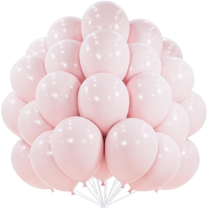 PartyWoo Pale Pink Balloons 100pcs 12 Inch Light Pastel Baby Pink Latex Helium Balloons for Birthday Engagement Bachelorette Baby Shower Easter Princess Butterfly Theme Party Decorations Pink-Q01