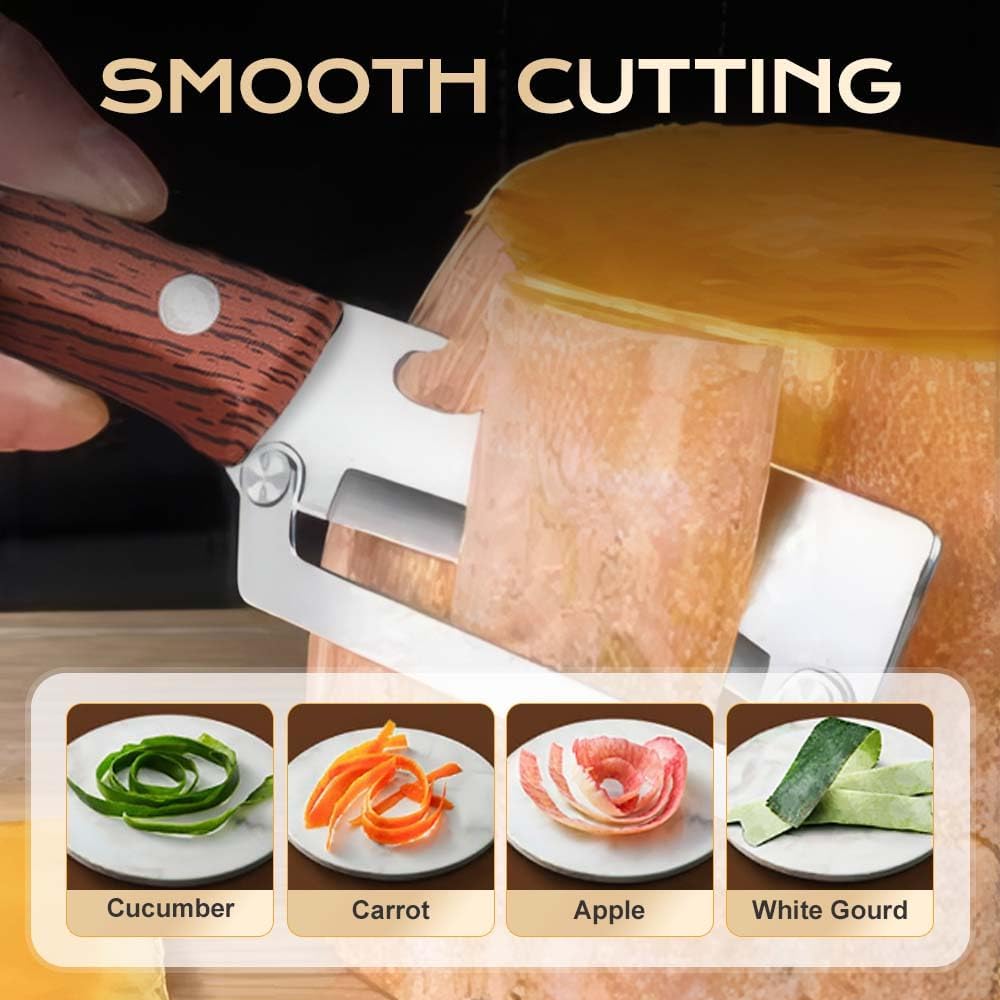 Skiennix Multi-Functional Vegetable Peeler - 2-in-1 Stainless Steel Fruit & Bottle Opener, Black