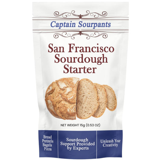 Captain Sourpants San Francisco Sourdough Starter Culture - 100+ Year Old Heirloom Kit for Bread, Pizza & More | Easy Instructions Included