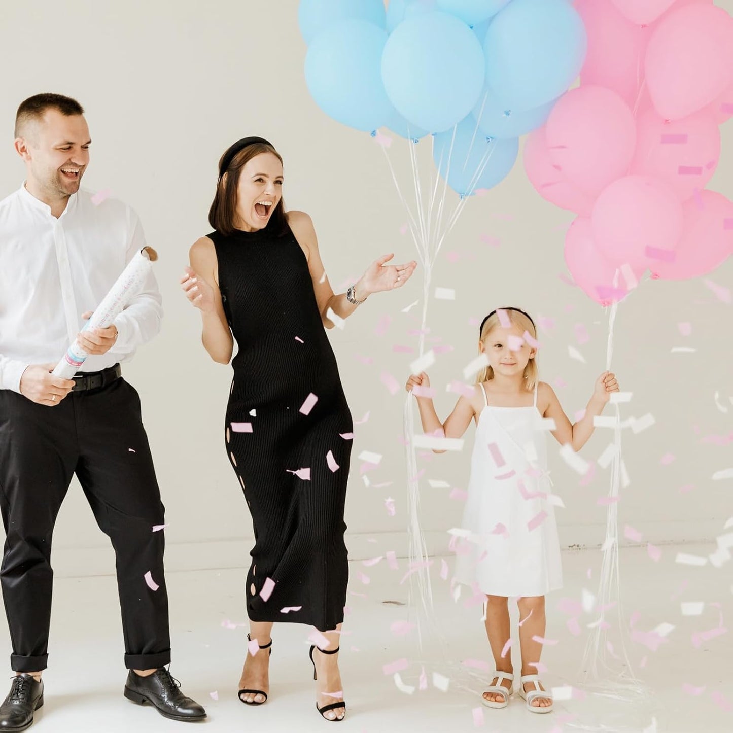 Pastel Pink & Blue Balloons - 100 Pack 12-Inch Latex Balloons with 65ft Ribbon for Parties