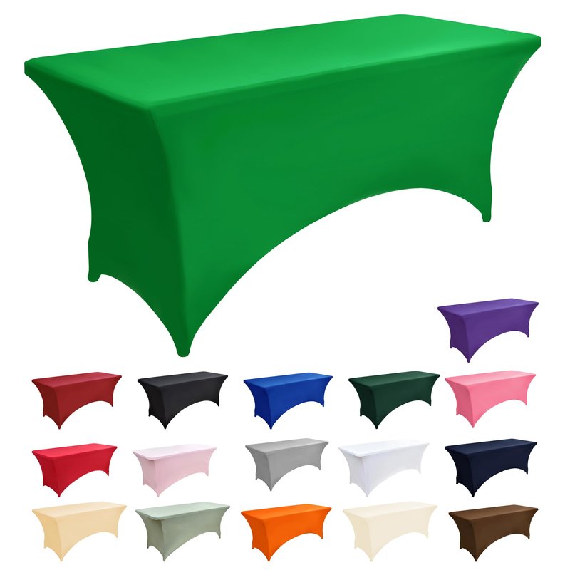 ZarzaaSik 2-Pack 6ft Spandex Table Covers for Rectangle Standard Folding Tables - Wrinkle Resistant Stretch Tablecloths - Ultimate Fitted Table Protector for Parties, Trade Shows, Banquet