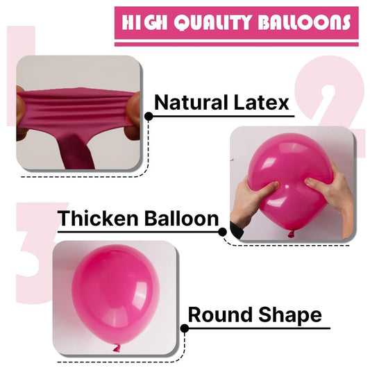PartyWoo Hot Pink Balloons 101pcs 12 Inch Magenta Fuchsia Balloons for Baby Shower Gender Reveal Engagement Bachelorette Wedding Bridal Shower Anniversary Birthday Party Decorations Pink-Y12