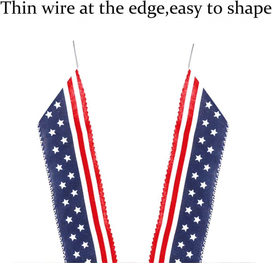 Patriotic 4th of July Decor Bow by [Brand Name] - Red, White & Blue Stripe Stars | Perfect for Wreaths & Tree Toppers