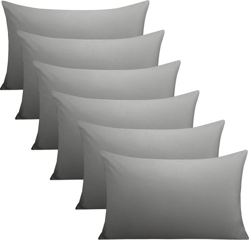 FLXXIE Microfiber Queen Pillowcases - Ultra Soft, Wrinkle & Fade Resistant | 20x30 Inches, Dark Grey - 6 Pack