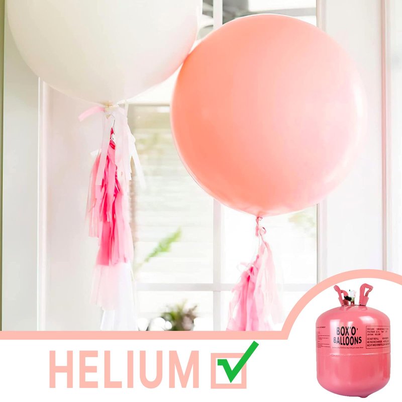 PartyWoo Pastel Orange Balloons 4 pcs 36 Inch Extra Large Big Jumbo Giant Baby Pale Light Peach Orange Pink Latex Helium Balloons for Baby Shower Gender Reveal Birthday Party Decorations Orange-Q02