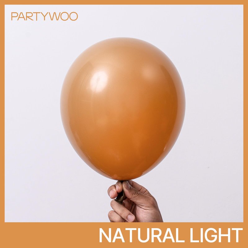 PartyWoo Tan Balloons 101 pcs 12 Inch Boho Neutral Light Brown Coffee Fall Latex Helium Balloons for Graduation Birthday Safari Boy Baby Shower Jungle Cowgirl Woodland Party Decorations Brown-F10